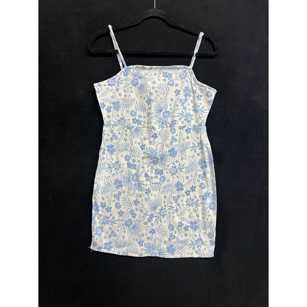 Wild Fable White Blue Mini Dress Women's Size L